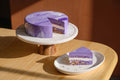 8 inch ube coconut mousse cake in purple with coconut cream layers from Blue Moon Bakehouse