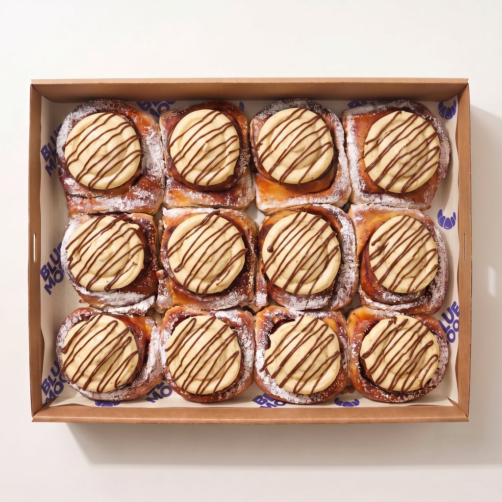 Nutella cinnamon scroll box — Christchurch cinnamon roll catering, Blue Moon Bakehouse
