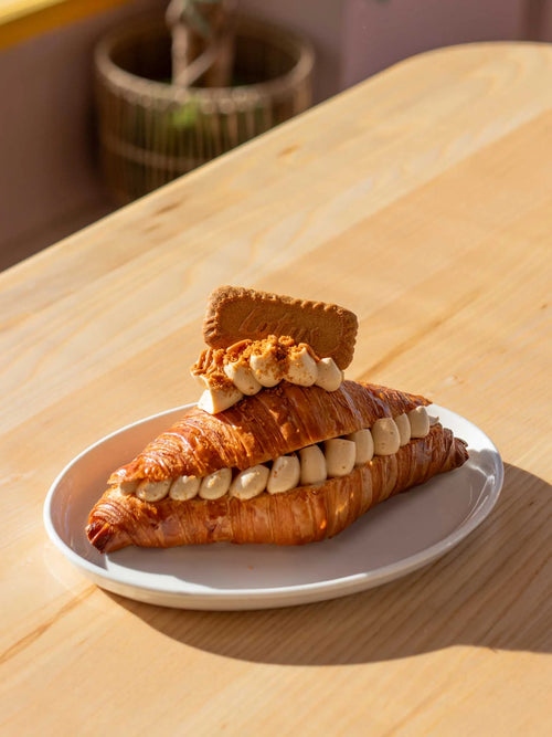 Box of 6 premium filled croissants with Dubai Pistachio Creme Brulee Matcha and more from Blue Moon Bakehouse