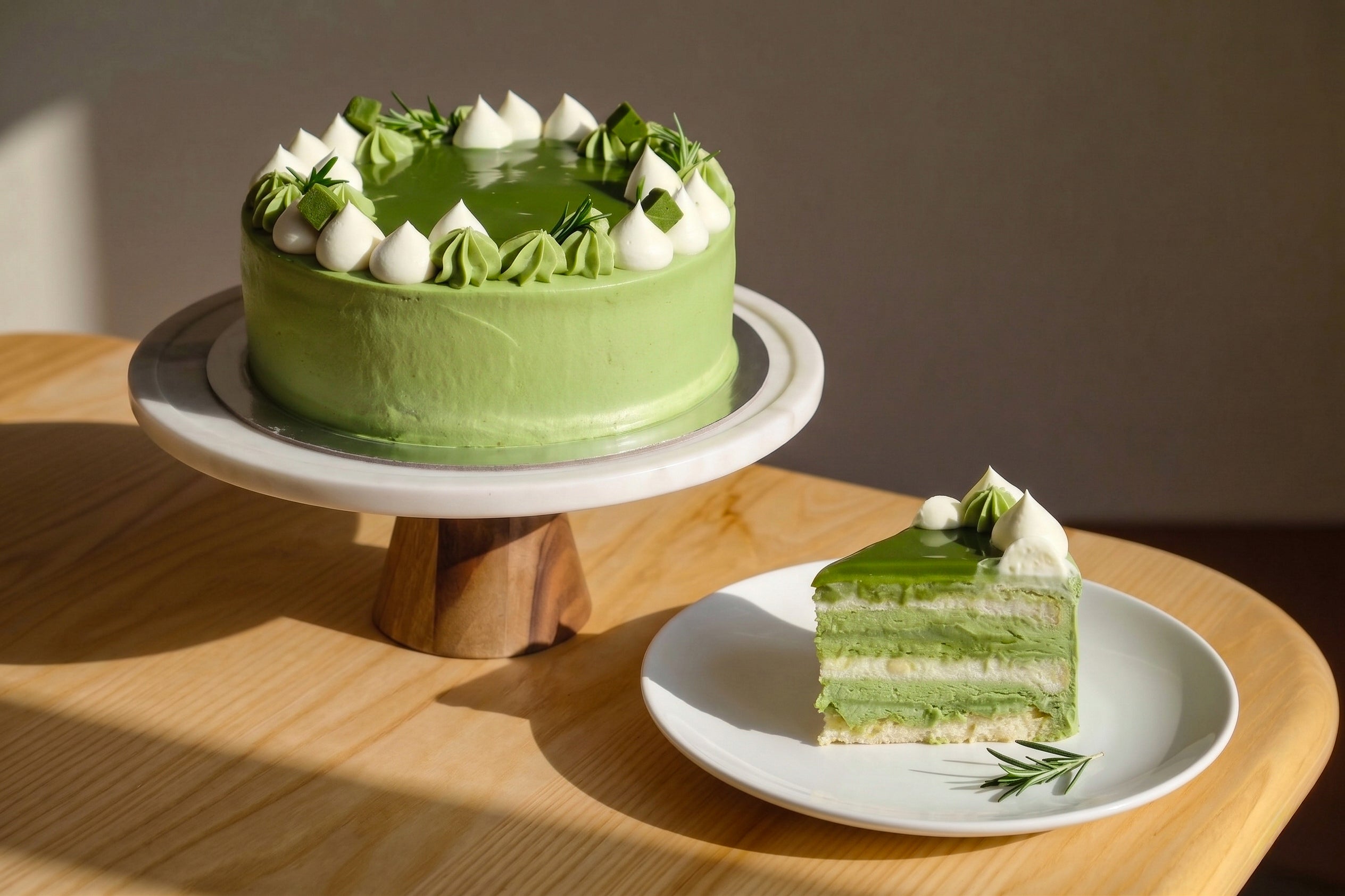 Matcha chiffon cake 8 inch Blue Moon Bakehouse Christchurch