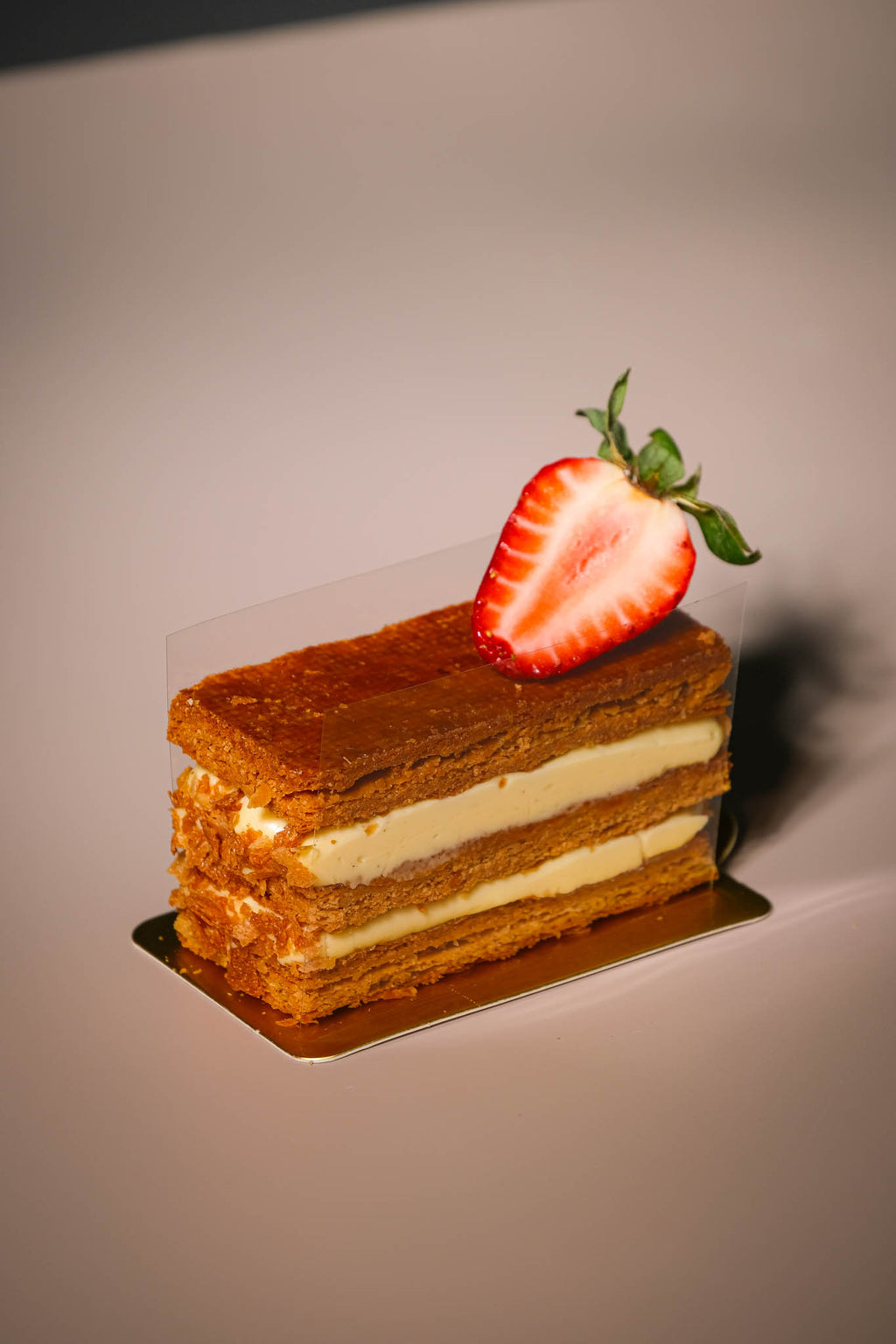 Laminated croissant dough mille-feuille with vanilla cream filling. Box of 4. 24hr pre-order. Blue Moon Bakehouse, Christchurch.