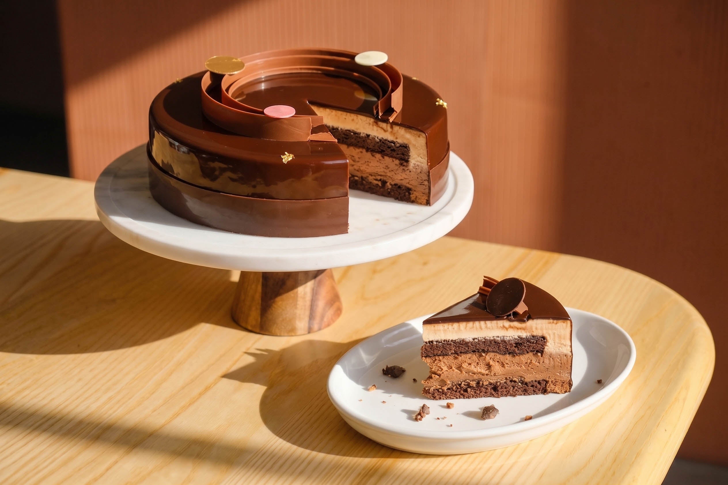 Triple Chocolate Mousse Cake 8" — Blue Moon Bakehouse same-day pickup