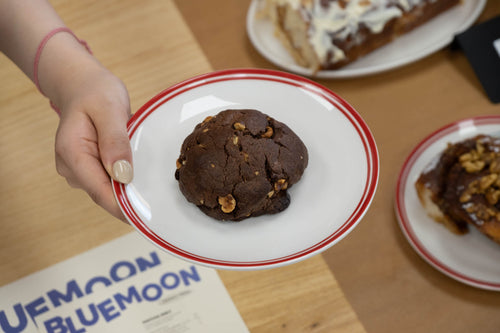5 cookies baked from scratch with real butter & premium ingredients: Red Velvet, Chocolate S'mores, Salted Caramel, Matcha & more. 24hr pre-order Cookie Box Christchurch | Blue Moon Bakehouse