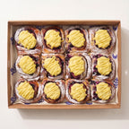 Blueberry lemon cinnamon scroll box — Christchurch cinnamon roll catering, Blue Moon Bakehouse
